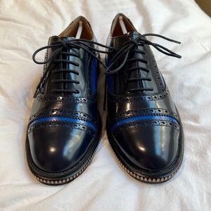 Marc by Marc Jacobs Uniform Bicolor Leather Oxford Navy/Blue Size 38/8